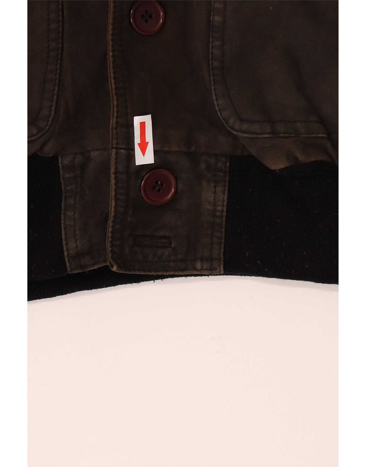 Vintage męska zamszowa kurtka bomber UK 40 Large Khaki
