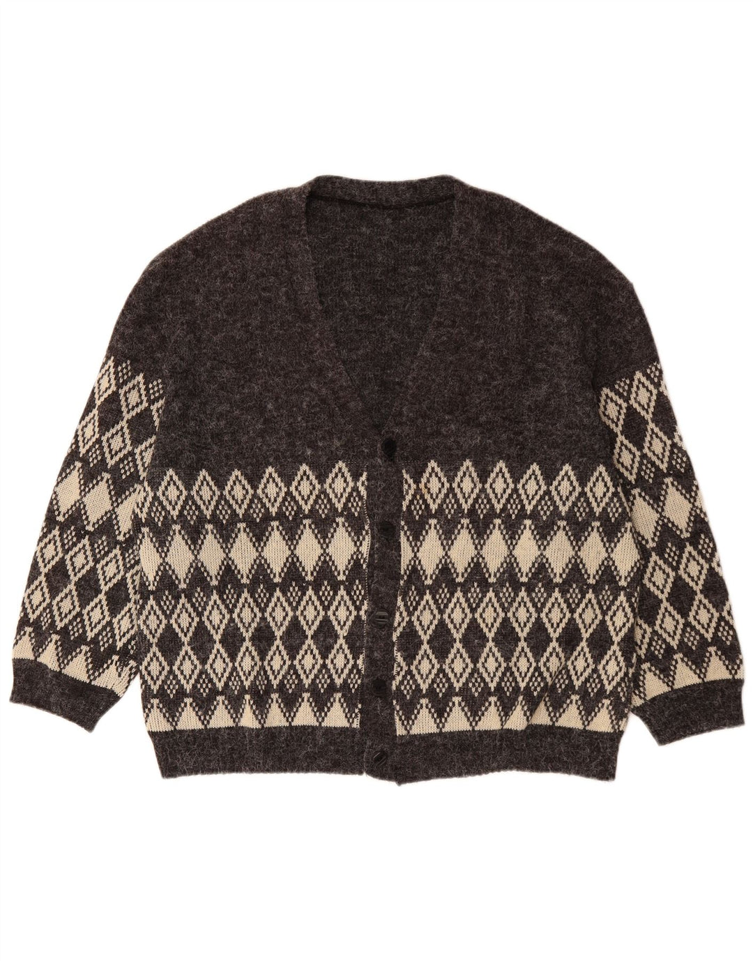 Męski sweter rozpinany VINTAGE XL Szary Argyle/Diament