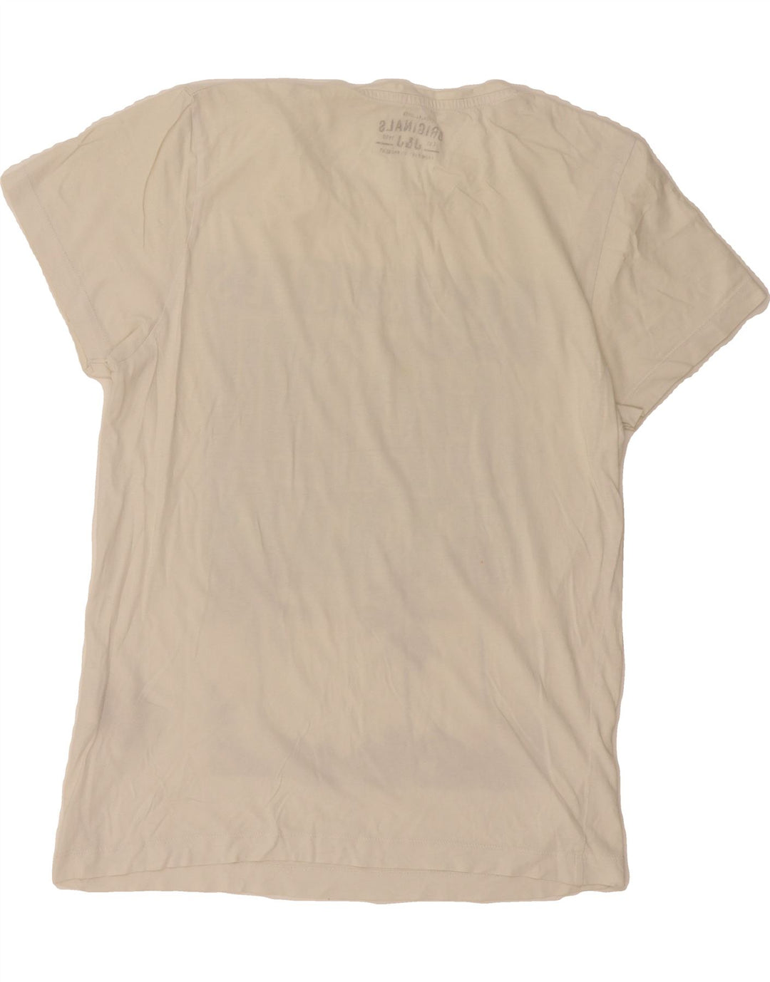 JACK & JONES Mens Graphic T-Shirt Top Large Off White Cotton Vintage Jack & Jones and Second-Hand Jack & Jones from Messina Hembry 