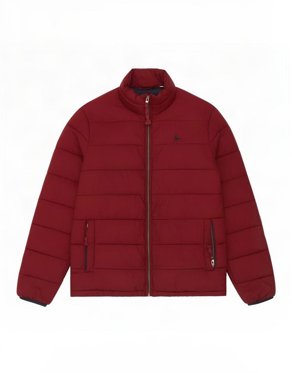 Jack Wills Męska wyściełana kurtka o luźnym kroju UK 34 XS Burgundowy poliamid