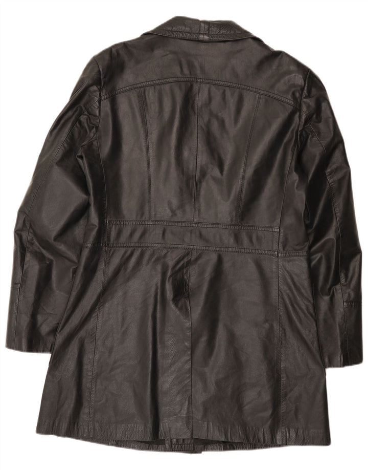 Vintage męski płaszcz skórzany UK 36 Small Black