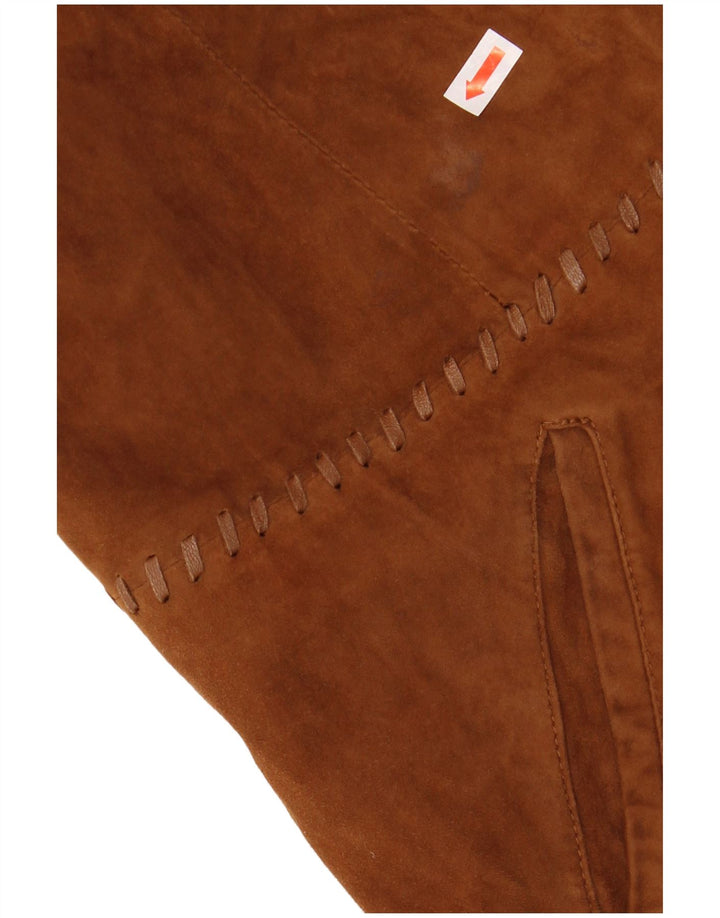 CONBIPEL Damska marynarka zapinana na 2 guziki IT 48 XL, brązowa skóra