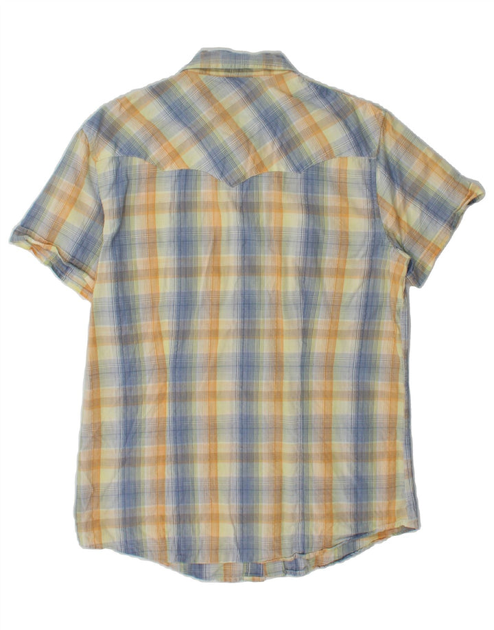 WRANGLER Mens Slim Fit Short Sleeve Shirt Large Multicoloured Check Cotton Vintage Wrangler and Second-Hand Wrangler from Messina Hembry 