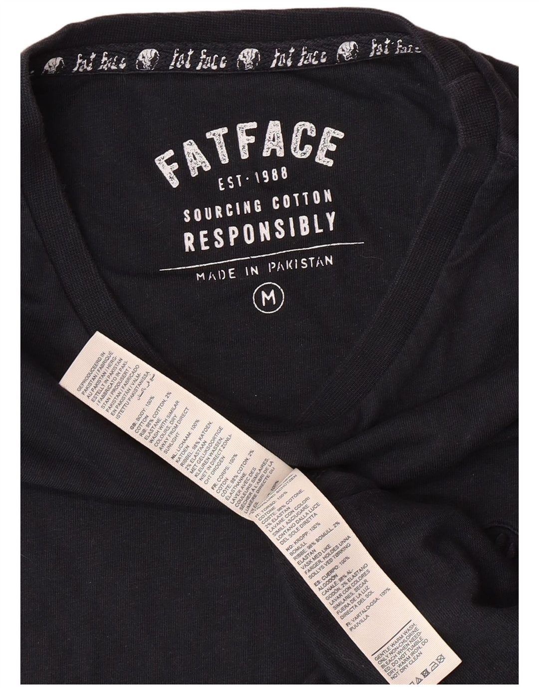 T-shirt męski FAT FACE Top, średni, granatowy, bawełniany