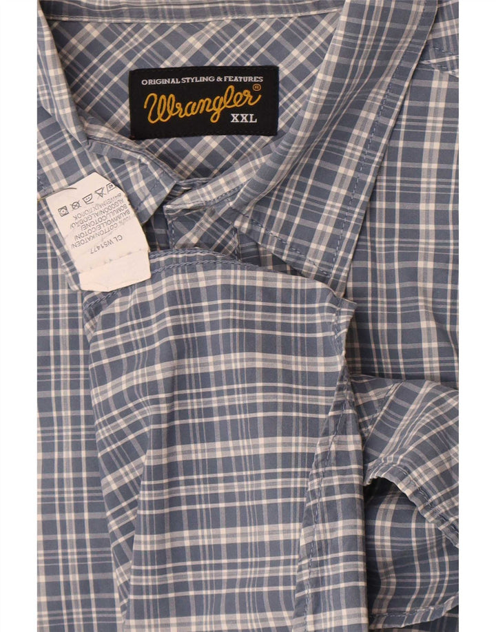 Koszula męska Wrangler 2XL, bawełniana niebieska krata