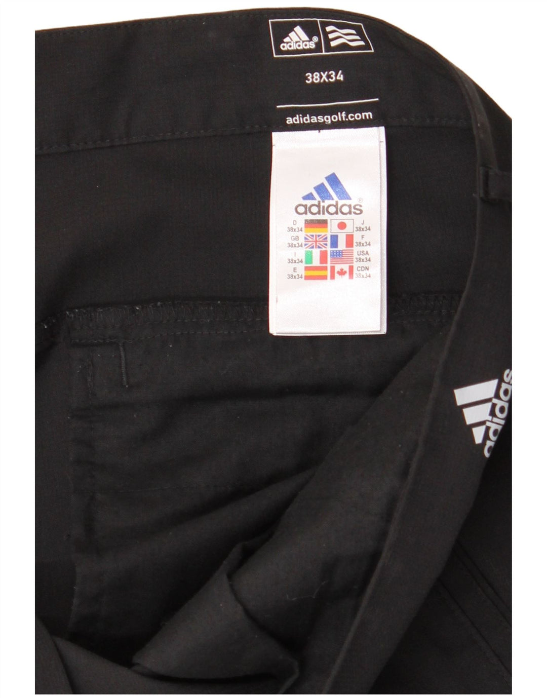 Męskie spodnie typu chino ADIDAS Adizero W38 L34, czarny poliester