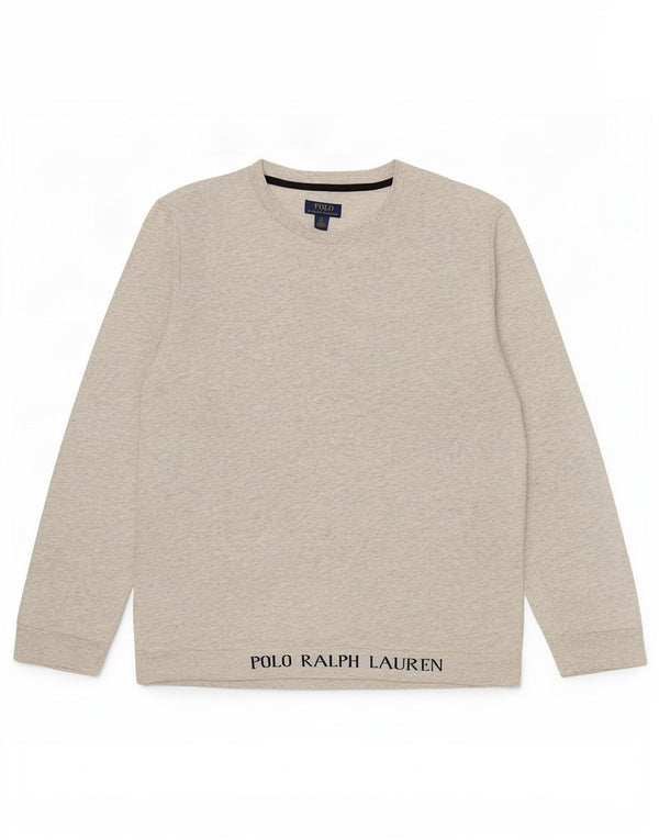 Męska bluza z grafiką Polo Ralph Lauren, duża, szara, nakrapiana bawełna