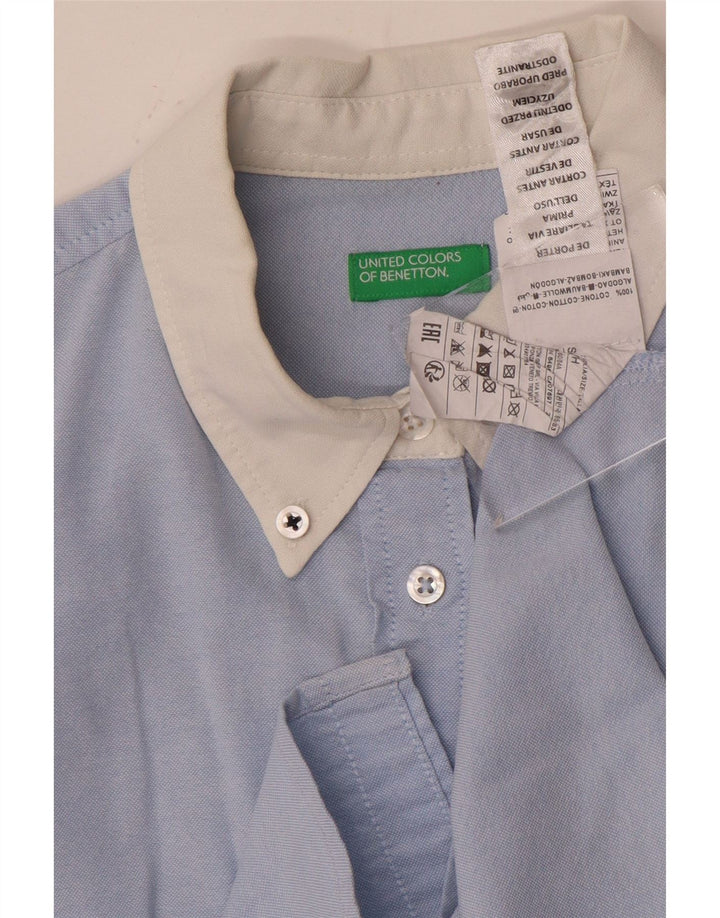 Koszula damska Benetton UK 10, mała, niebieska, bawełniana w bloki kolorów