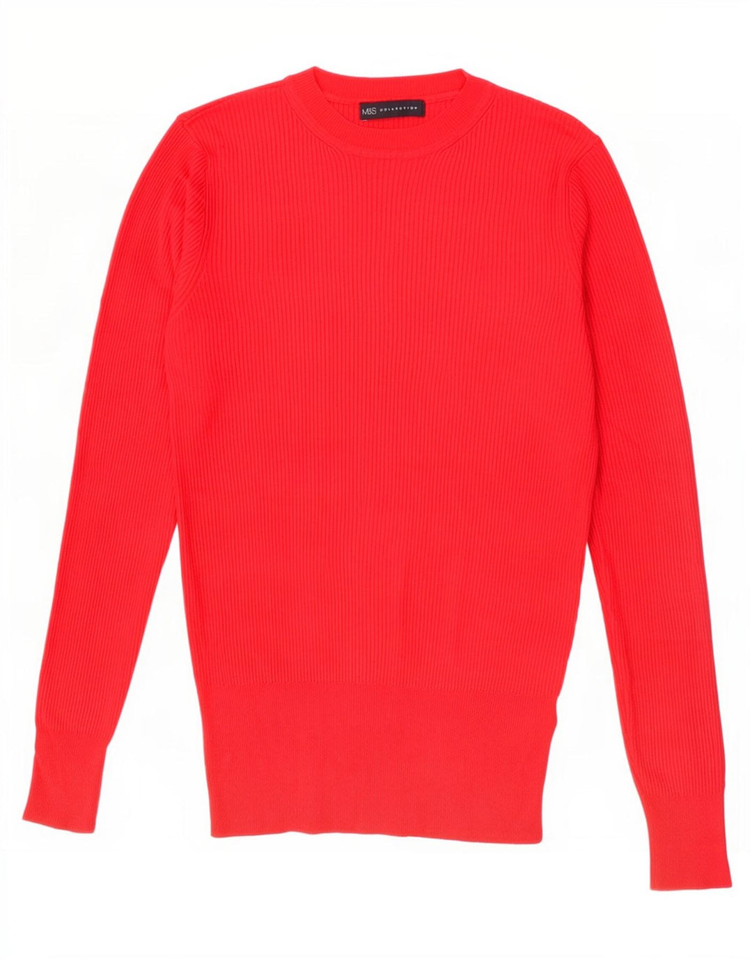 Marks & Spencer Damski sweter z okrągłym dekoltem UK 14, duży, czerwony, wiskoza