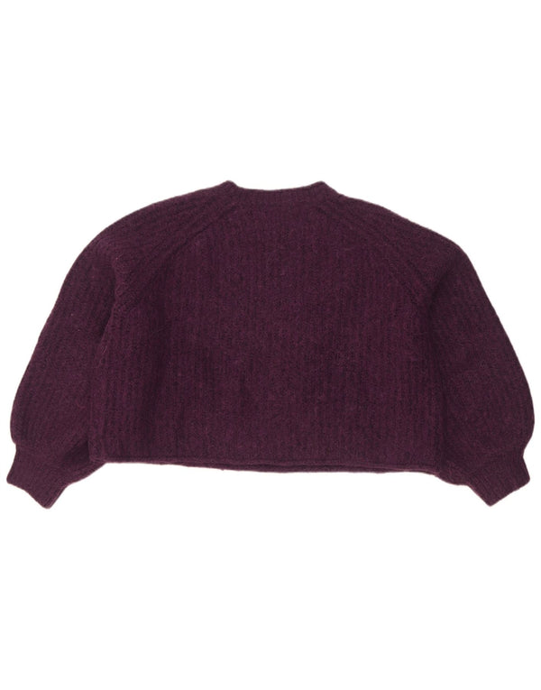 Damski sweter Zara Crop Oversize z golfem UK 16, duży fioletowy