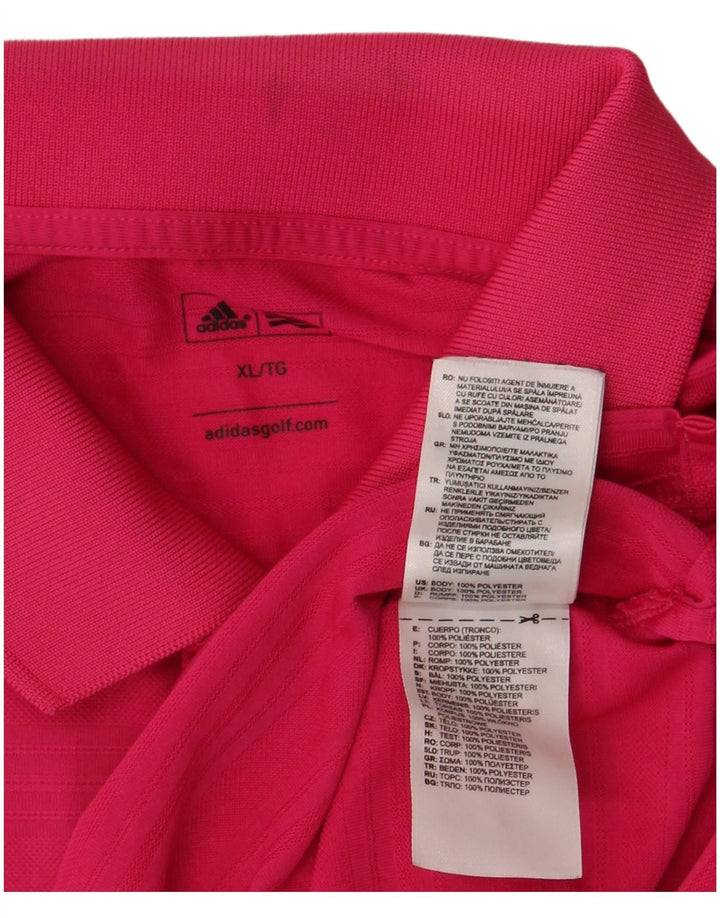 Męska koszulka polo Adidas XL, różowa, poliestrowa