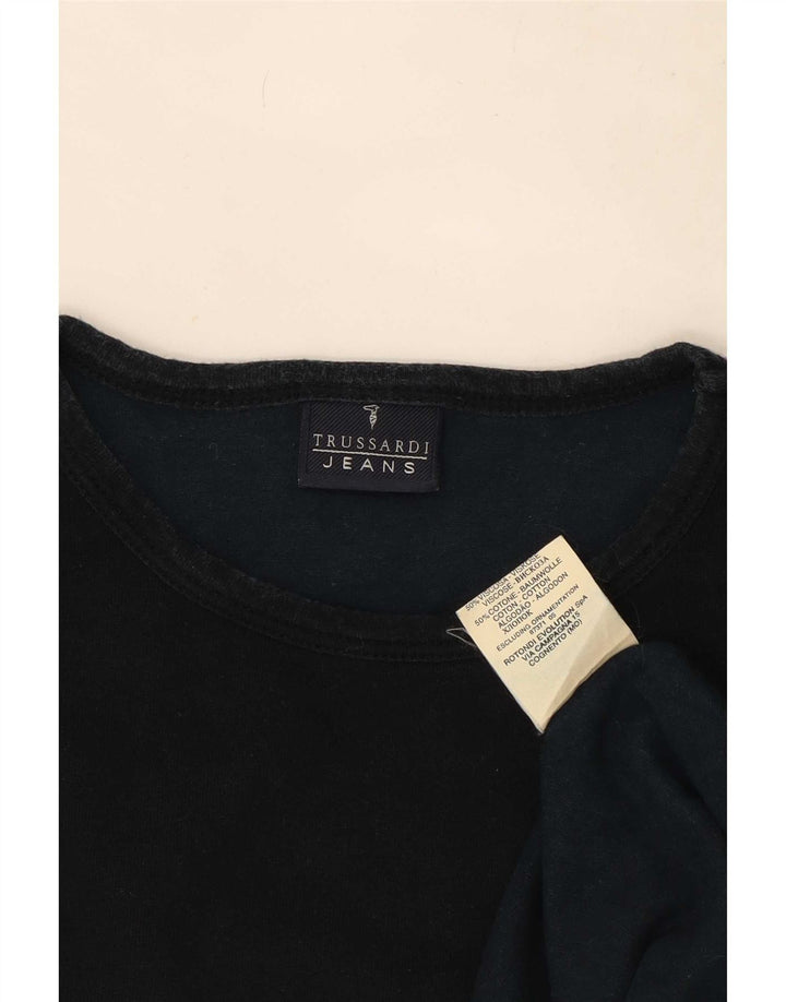 Męski top Trussardi Jeans z długim rękawem 2XL, czarna wiskoza