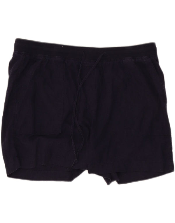 Marks & Spencer Womens Sport Shorts UK 18 XL  Navy Blue Linen