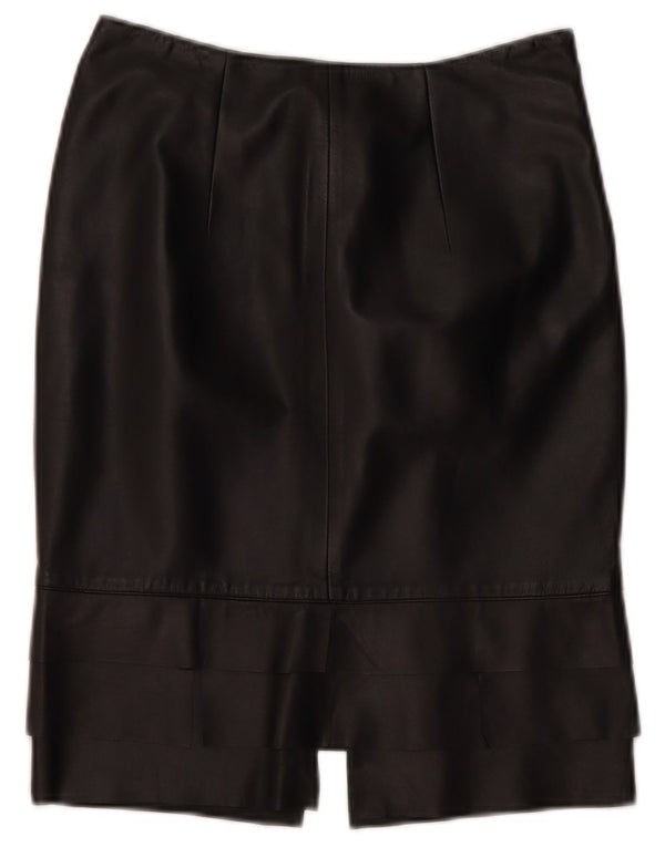 ROBERTA SCARPA Damska spódnica z wysokim stanem US 6 Medium W26 Czarna skóra