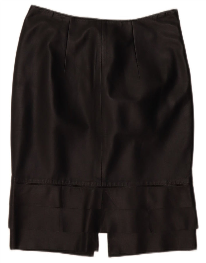 ROBERTA SCARPA Damska spódnica z wysokim stanem US 6 Medium W26 Czarna skóra