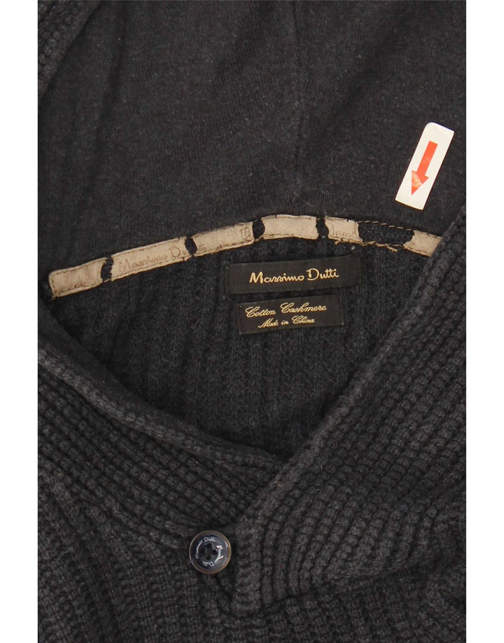Męski sweter z kapturem Massimo Dutti, średni granatowy, bawełniany