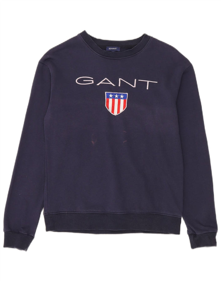 Męska bluza z grafiką Gant, sweter XS, granatowa, bawełniana