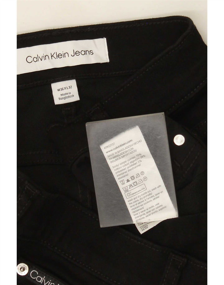 Męskie proste dżinsy Calvin Klein W36 L32 Czarne bawełniane