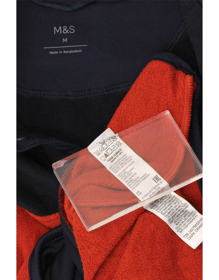 Marks & Spencer Męski sweter polarowy zapinany na guziki, średni pomarańczowy kolor