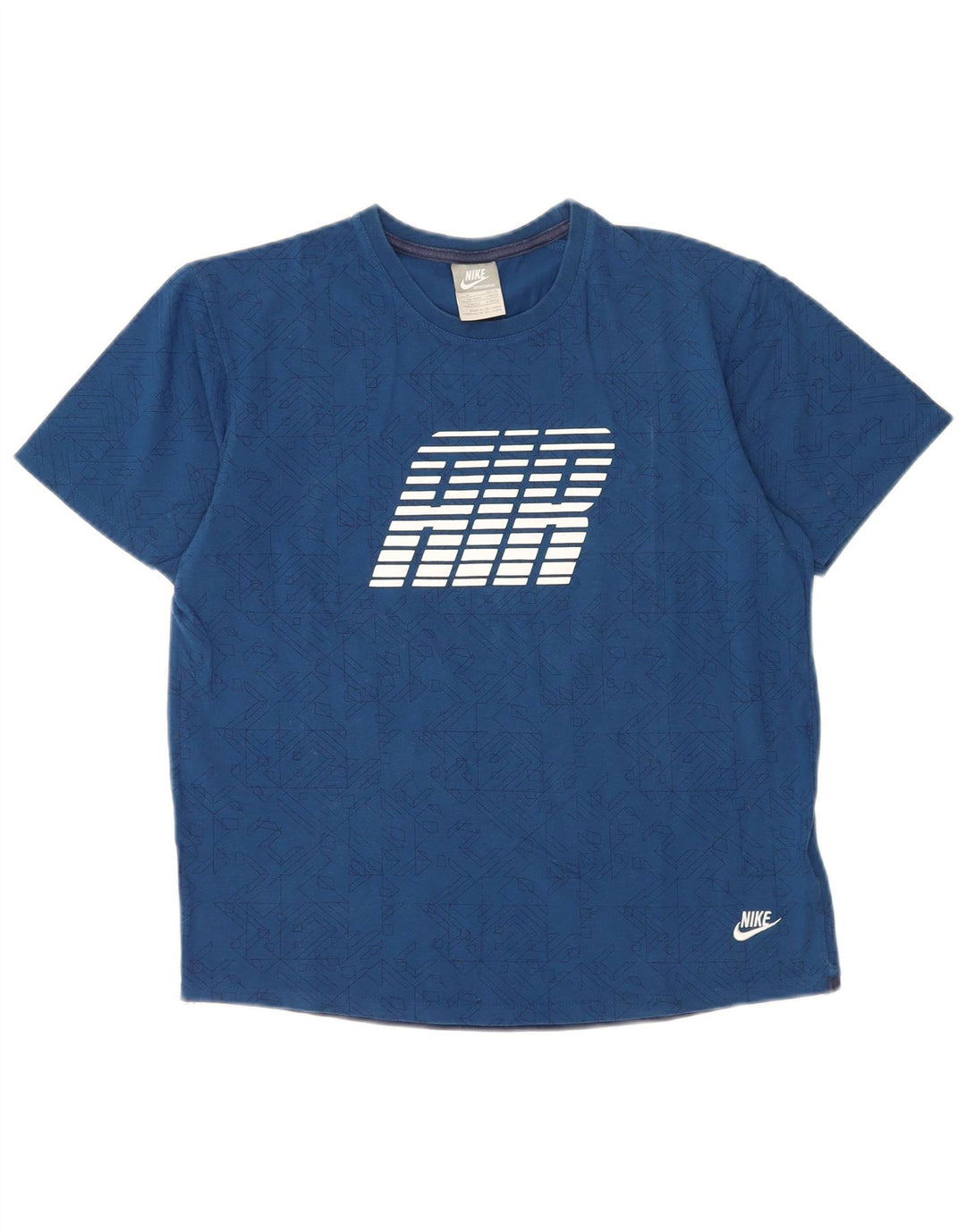 Męska koszulka Nike Air Graphic Top, średnia niebieska, geometryczna bawełna