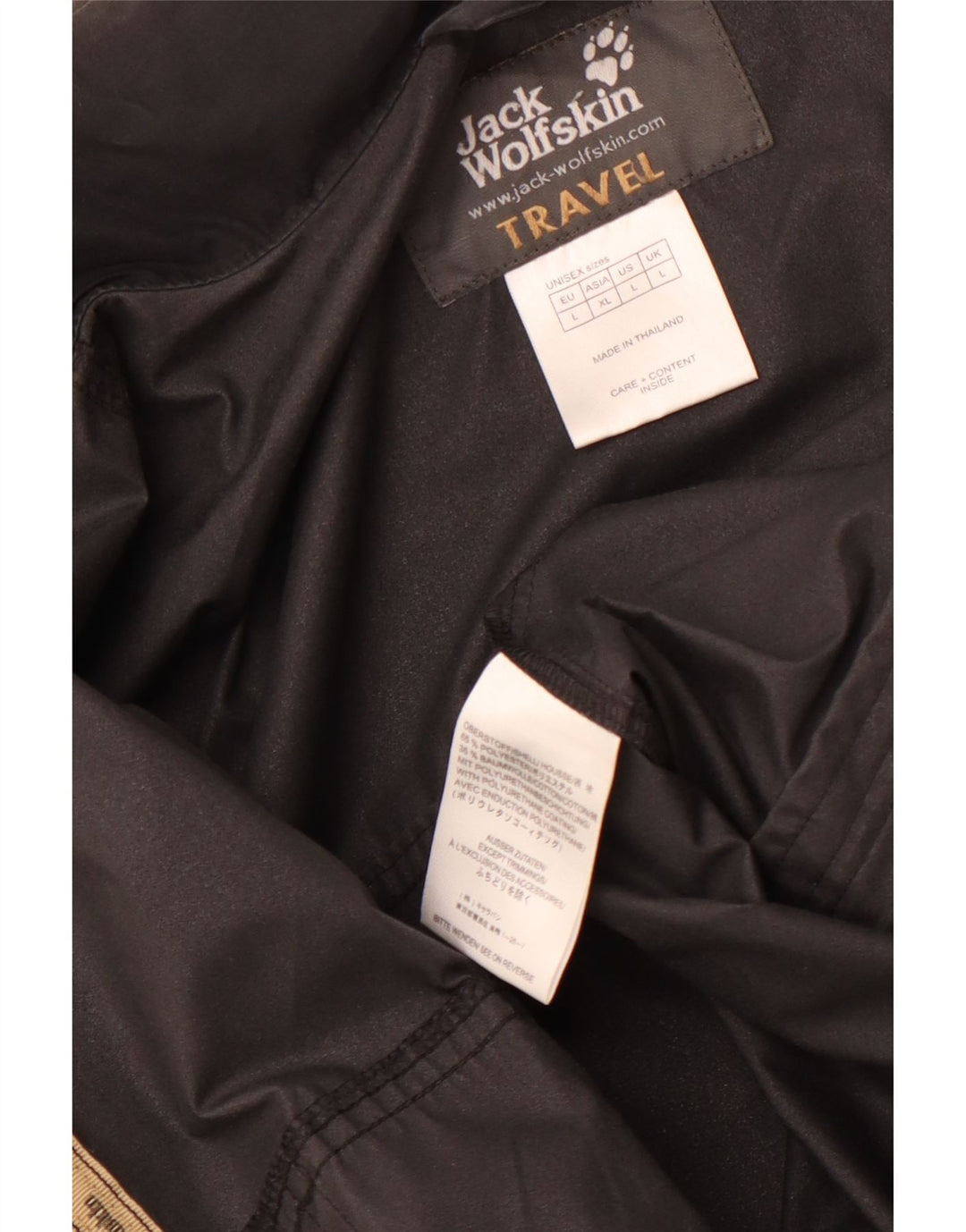 Męska kurtka przeciwdeszczowa Jack Wolfskin UK 40, duża, czarna, poliestrowa