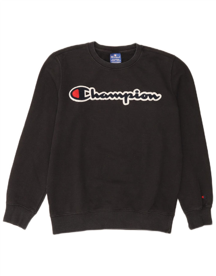 Chłopięca bluza z grafiką CHAMPION 13-14 lat XL, czarna