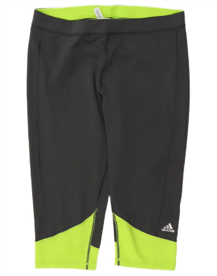 Damskie legginsy ADIDAS Climalite Capri UK 20/22 XL, szary, blok kolorów