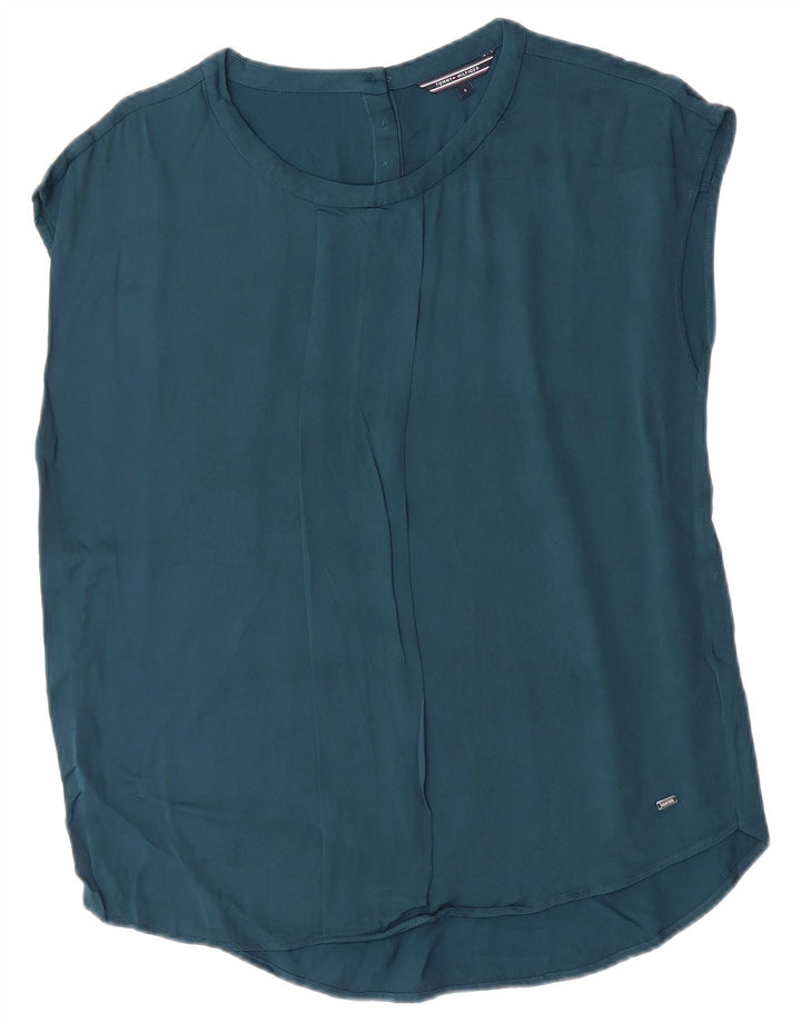 TOMMY HILFIGER Womens Sleeveless Blouse Top US 4 Small Green Viscose