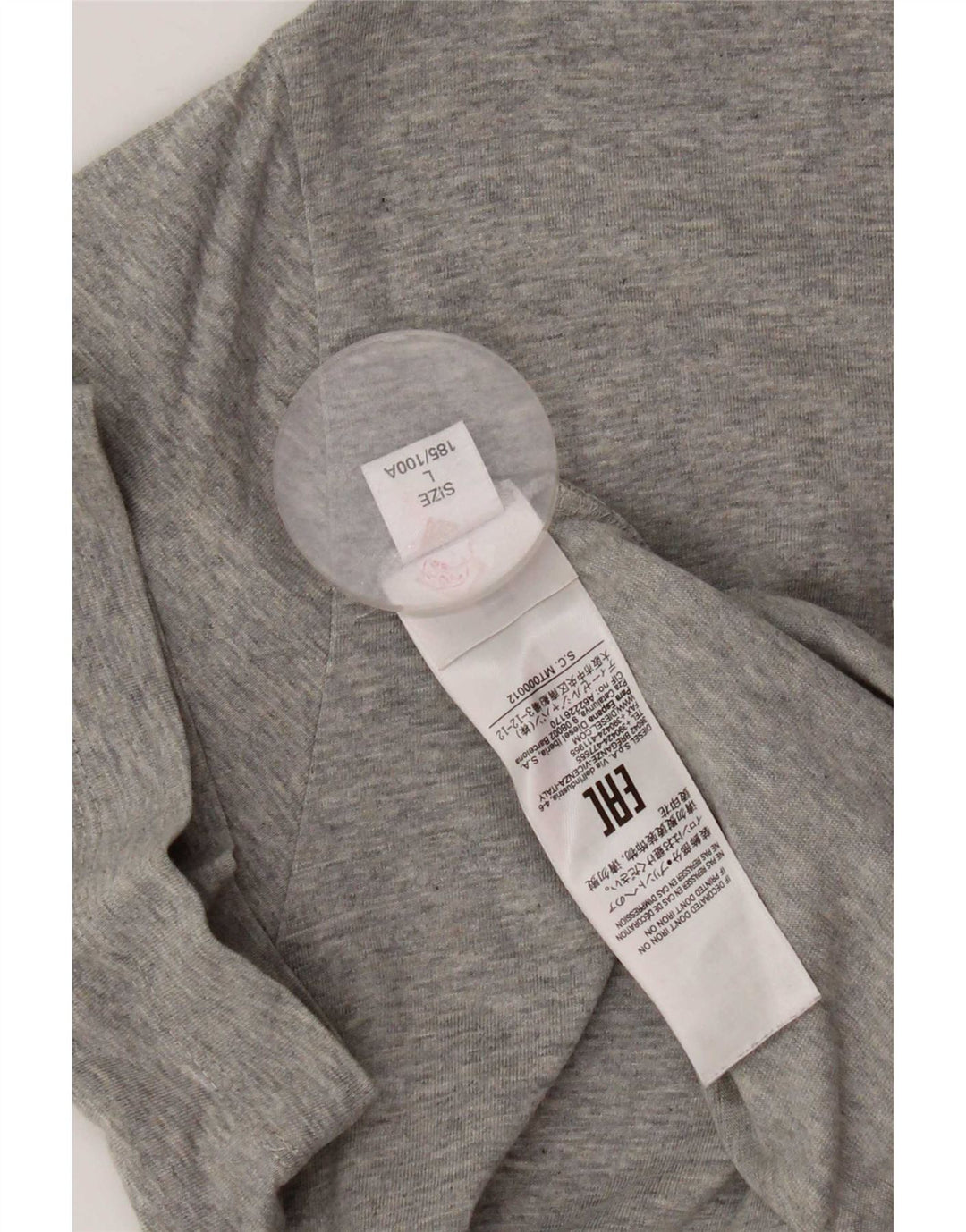 Męski T-shirt Diesel z grafiką, duży, szary, bawełniany