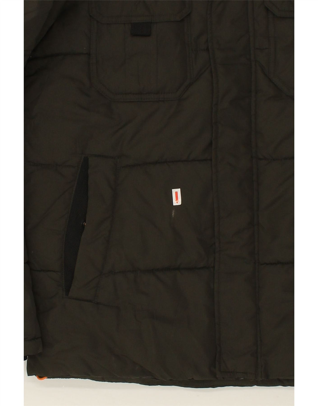 JACK & JONES Mens Hooded Padded Jacket UK 36 Small Khaki Vintage Jack & Jones and Second-Hand Jack & Jones from Messina Hembry 
