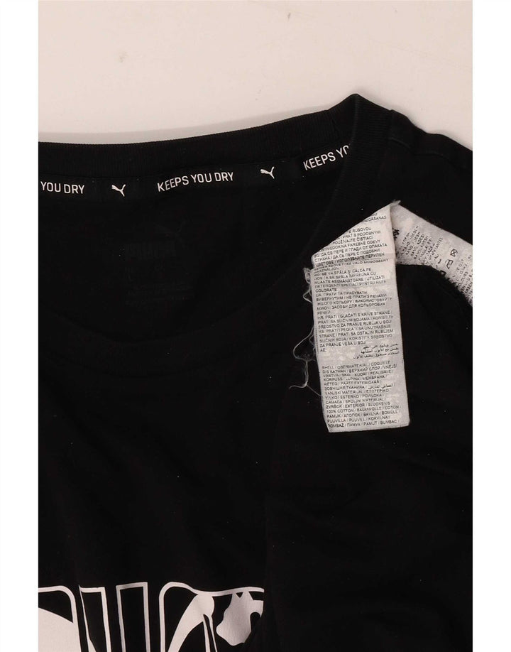 Męski T-shirt z grafiką Puma, duży, czarny, bawełniany