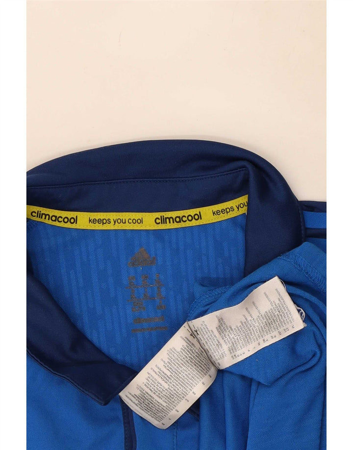 Adidas Męska koszulka polo Climacool XL Niebieski poliester z blokami kolorów