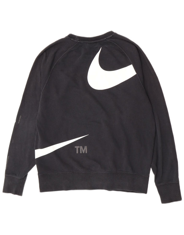 Męska bluza Nike Swoosh z grafiką, średnia czarna, bawełniana