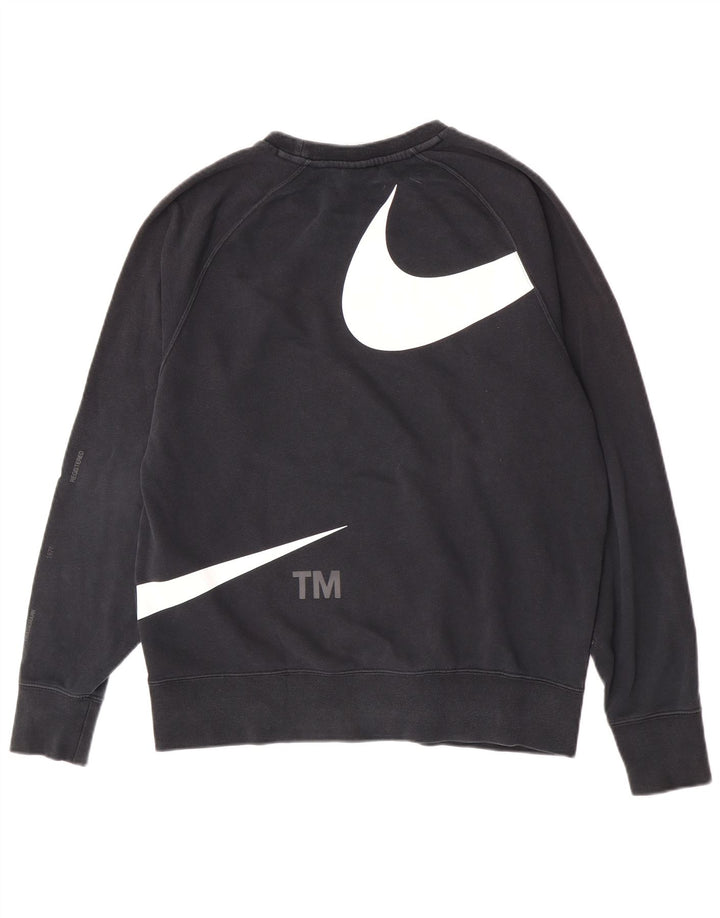Męska bluza Nike Swoosh z grafiką, średnia czarna, bawełniana