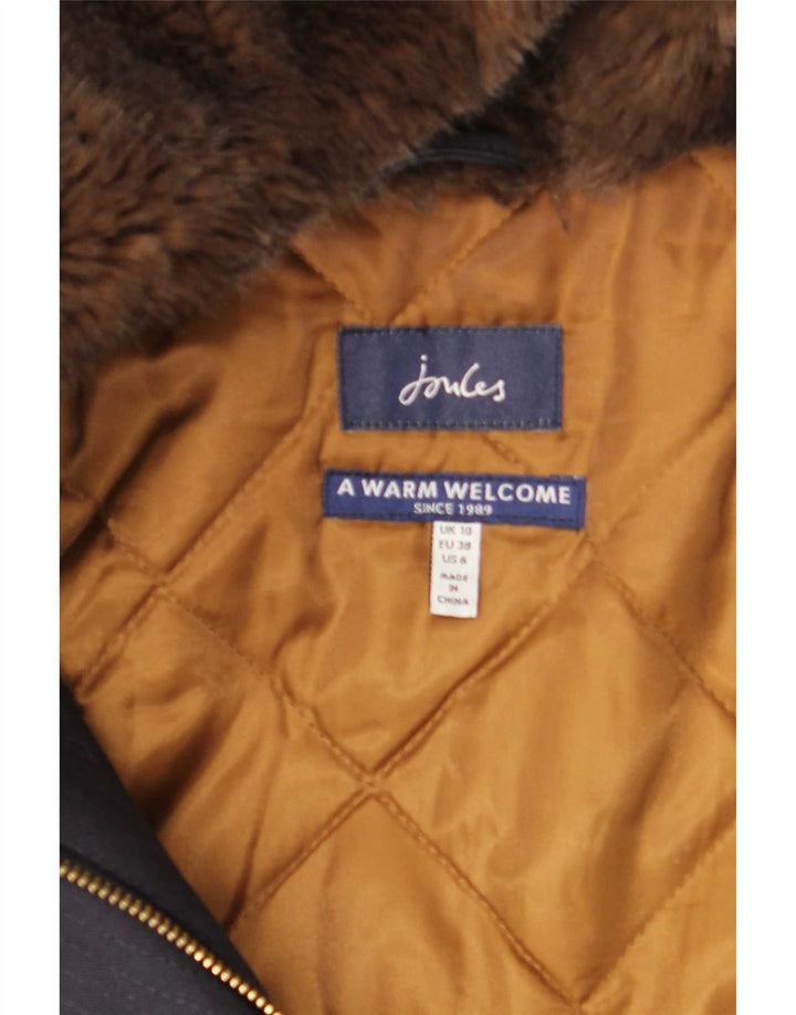 Damska kurtka parka z kapturem Jules UK 10, mała, granatowa, bawełniana