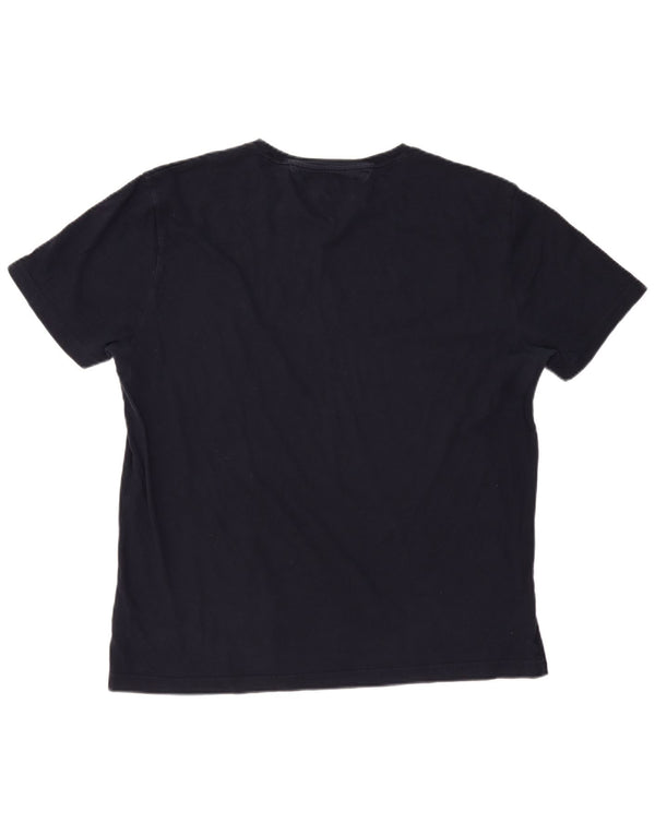 TOMMY HILFIGER Męski T-shirt z grafiką o dopasowanym kroju, 2XL, granatowy, bawełniany