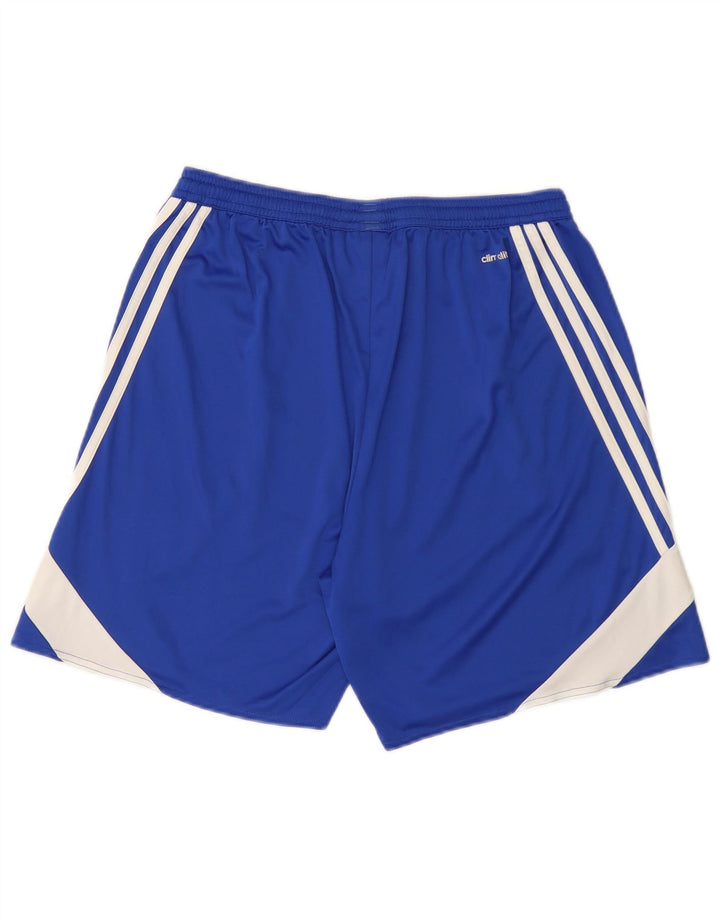 Męskie spodenki sportowe Adidas Climalite, duże, niebieskie, z blokami kolorów, z poliestru