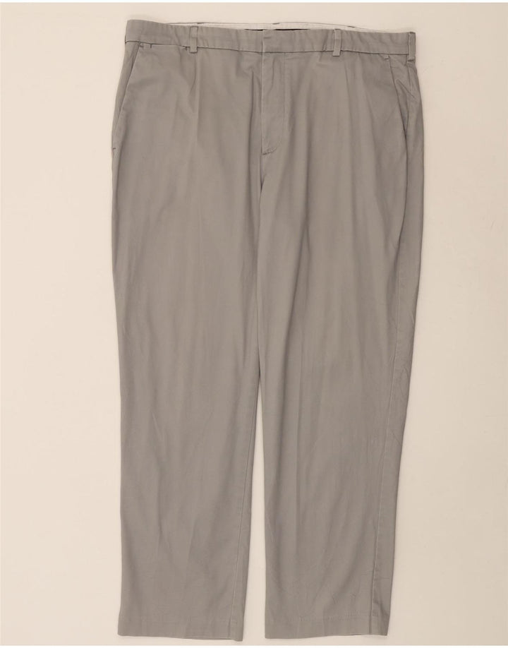 Męskie proste spodnie chino IZOD W38 L30 Szara bawełna