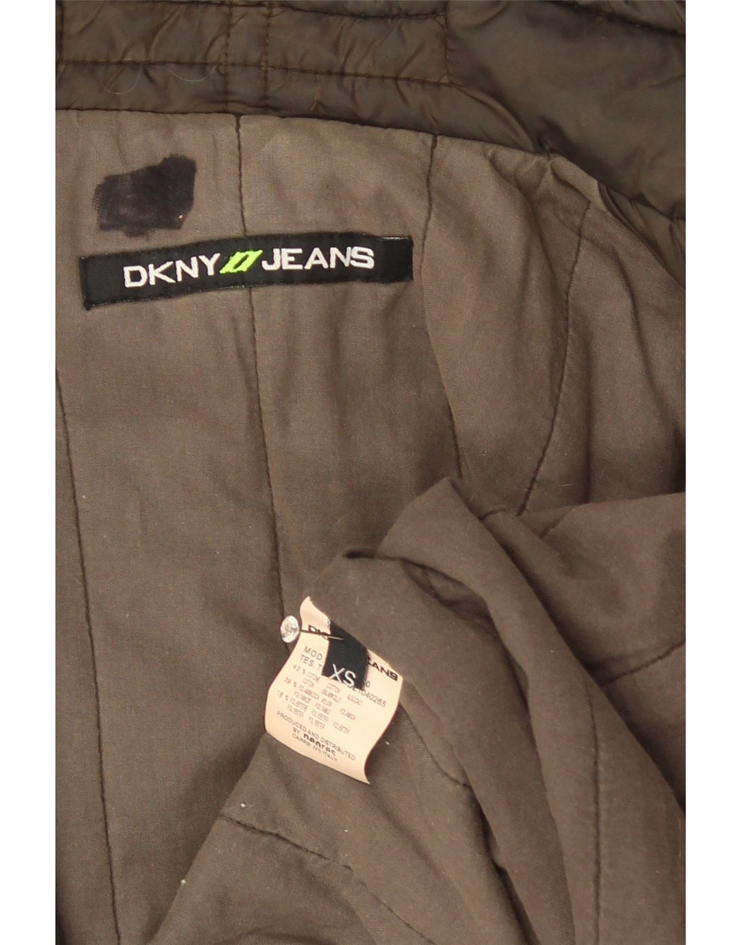 Damski płaszcz ocieplany Dkny UK 6 XS, bawełna khaki