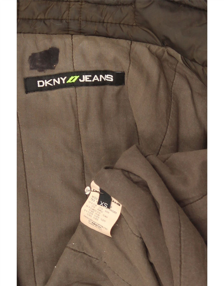 Damski płaszcz ocieplany Dkny UK 6 XS, bawełna khaki