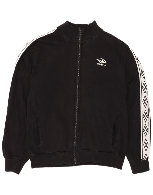 Umbro Womens Tracksuit Top Jacket UK 20 2XL Black Colourblock Cotton