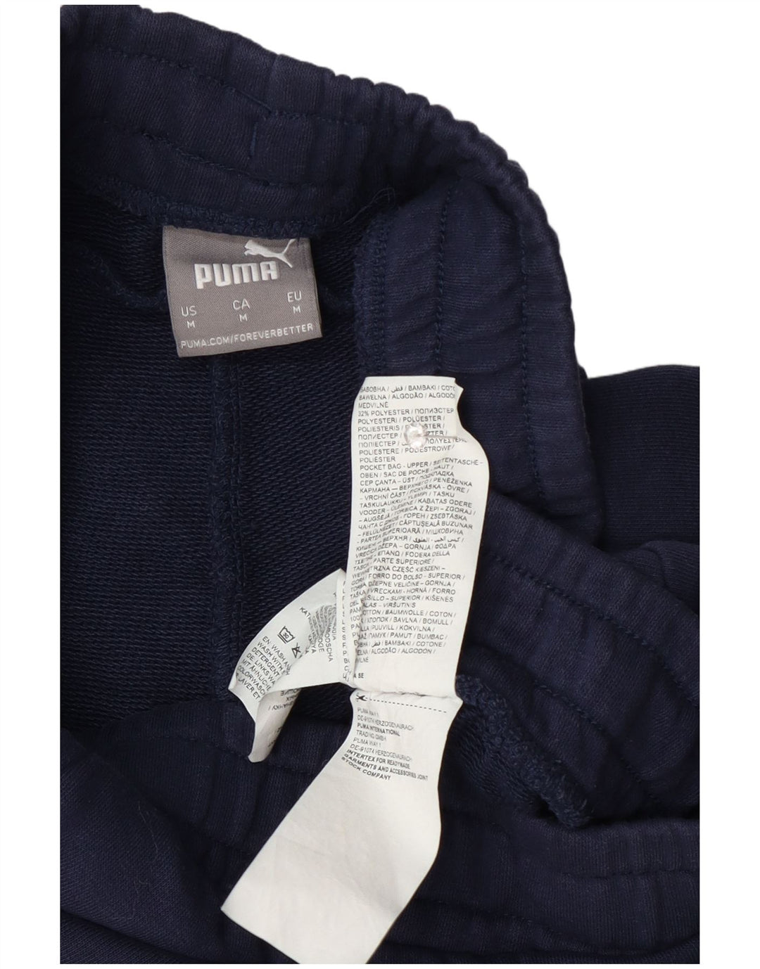 Męskie spodenki sportowe Puma z grafiką, średnie, granatowe, bawełniane
