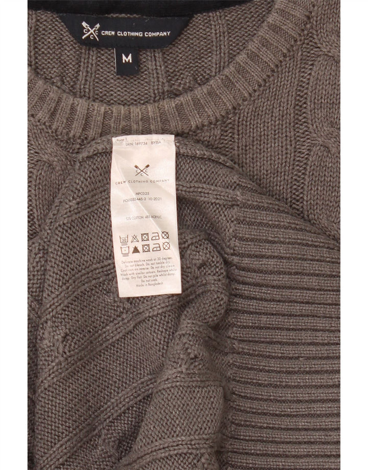 Crew Clothing Męski sweter z dekoltem w łódkę, średnioszary, bawełniany