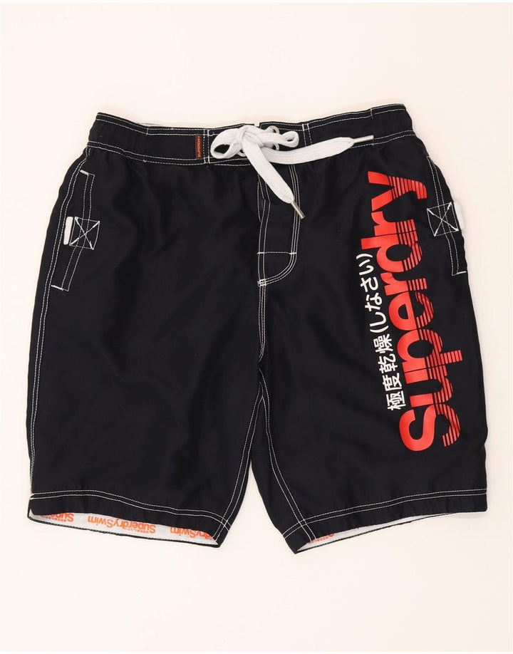 Męskie spodenki kąpielowe Superdry Graphic XL, granatowe, poliestrowe
