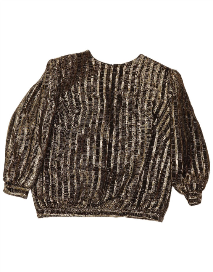 Vintage damski zestaw dwuczęściowych spódnic UK 14 Medium W29 w brązowe paski