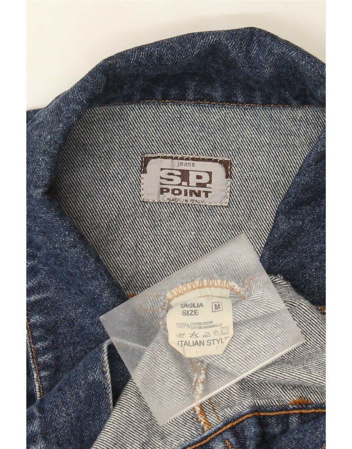 Vintage damska krótka kurtka dżinsowa UK 14, średnia niebieska bawełna