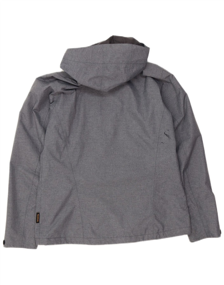 Damska wodoodporna kurtka z kapturem JACK WOLFSKIN UK 12, średni szary poliester