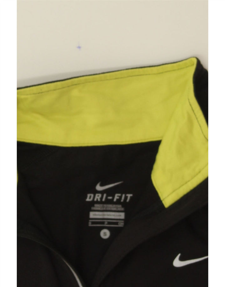NIKE Womens Dri Fit Zip Neck Pullover Tracksuit Top UK 10 Small Black Vintage Nike and Second-Hand Nike from Messina Hembry 