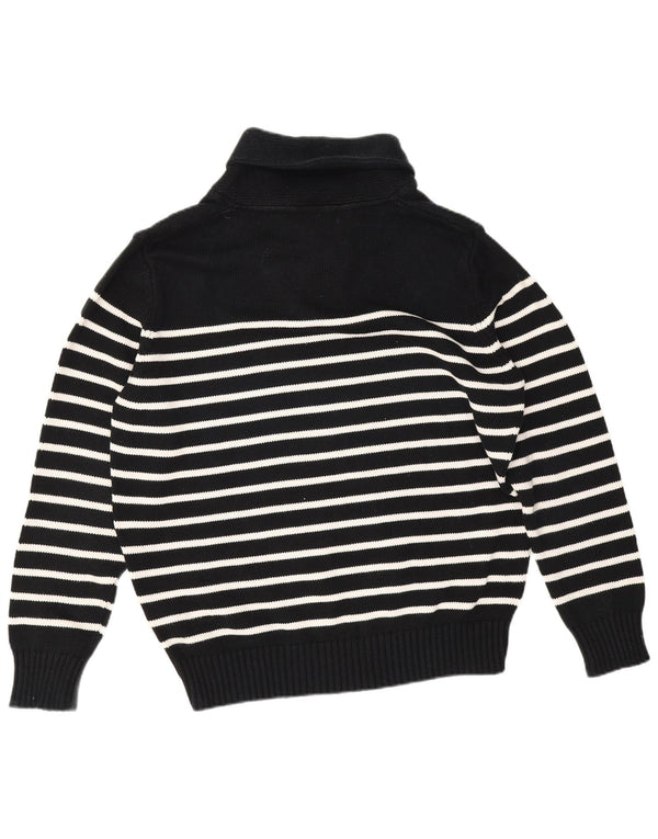 Zara Męski sweter z szalowym dekoltem XL, bawełniany, w czarne paski