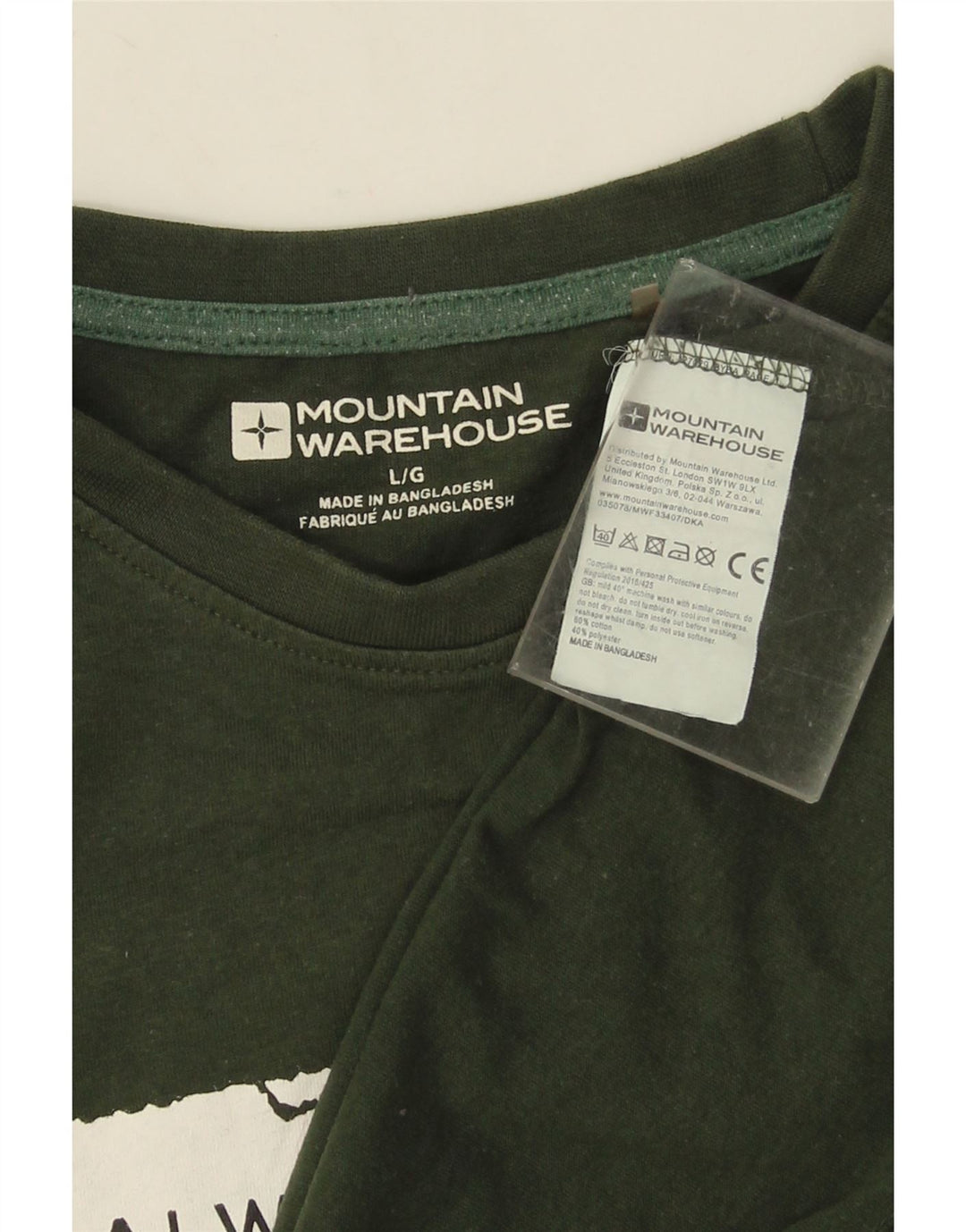 Męski T-shirt z grafiką MOUNTAIN WAREHOUSE, duży, zielony, bawełniany
